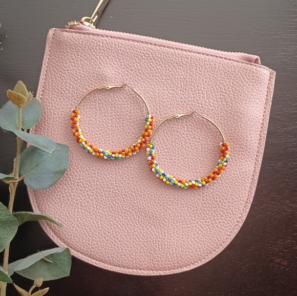 Multicolored Beaded Earrings - Picture 4 of 4